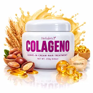 Herbalista Collagen Leave-In Hair Cream Treatment 250g (8.8 oz) – Keratin & Vitamin E Hair Conditioner – Deep Nourishing Repair Cream for Dry, Damaged, Frizzy Hair – Strengthens, Smooths & Adds Shine