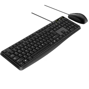 Wired Keyboard and , 104  Wired Keyboard with Numeric Keypad, LED Indicators, , Comfortable Play and Plug for Windows//PC;Square Key Cap(Black)