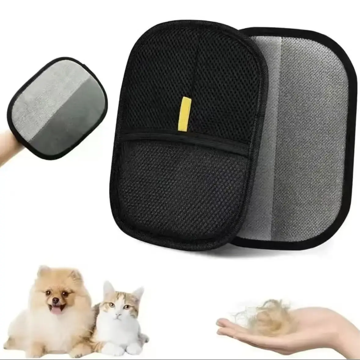Upgraded electrostatic pet hair remover gloves, reusable pet hair removal glove for cats and dogs, premium cat and dog hair remover mitt for couch, furniture, carpet, and car seat