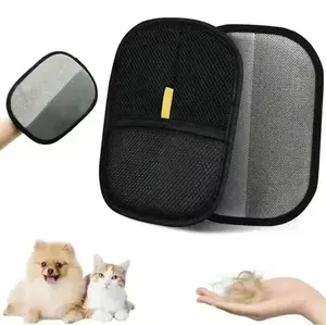 Upgraded electrostatic pet hair remover gloves, reusable pet hair removal glove for cats and dogs, premium cat and dog hair remover mitt for couch, furniture, carpet, and car seat