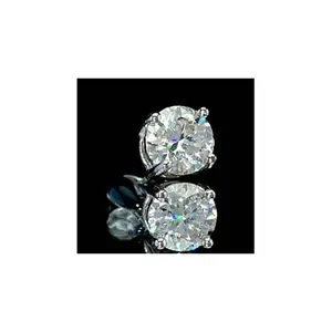 Certified Moissanite D-E, VVS1- VVS2 1.00 ctw Stud Earrings in Sterling Silver