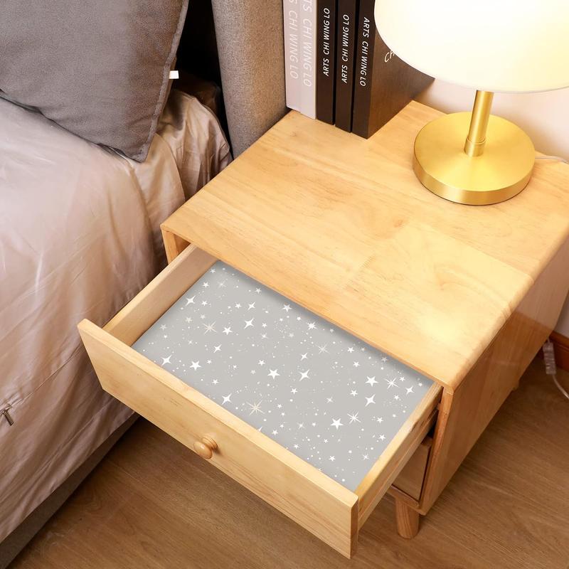 Geosar 10 Sheets Drawer Liners for Dresser Scented Drawer Liners Non Adhesive Scented Fragrant for Home Shelf Closet (Star, Baby Talcum Powder Scent)