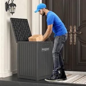 Outdoor Package Delivery Box, 48 Gallon Lockable Parcel Drop Box with UV Proof & Weatherproof Design, Secure Delivery Container for Porch Yard Garden