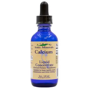 Eidon Ionic Minerals Liquid Calcium 2oz Concentrate - Gluten Free, GMO Free, Dairy Free, Essential for Bone Strength & Muscle Health, 100mg per Serving, Bioavailable Supplement