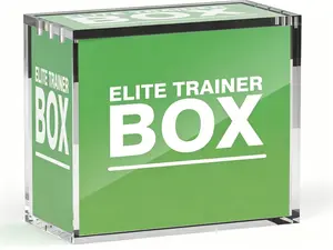 Acrylic Game Card Display Box with Dustproof Lid, Clear Trading Card Organizer & Toploader Case, Magnetic Closure Elite Trainer Box Protector, Stackable ETB Storage Case for Pokemon TCG Collectibles, Heavy Duty Acrylic Protector for Standard ETB Box