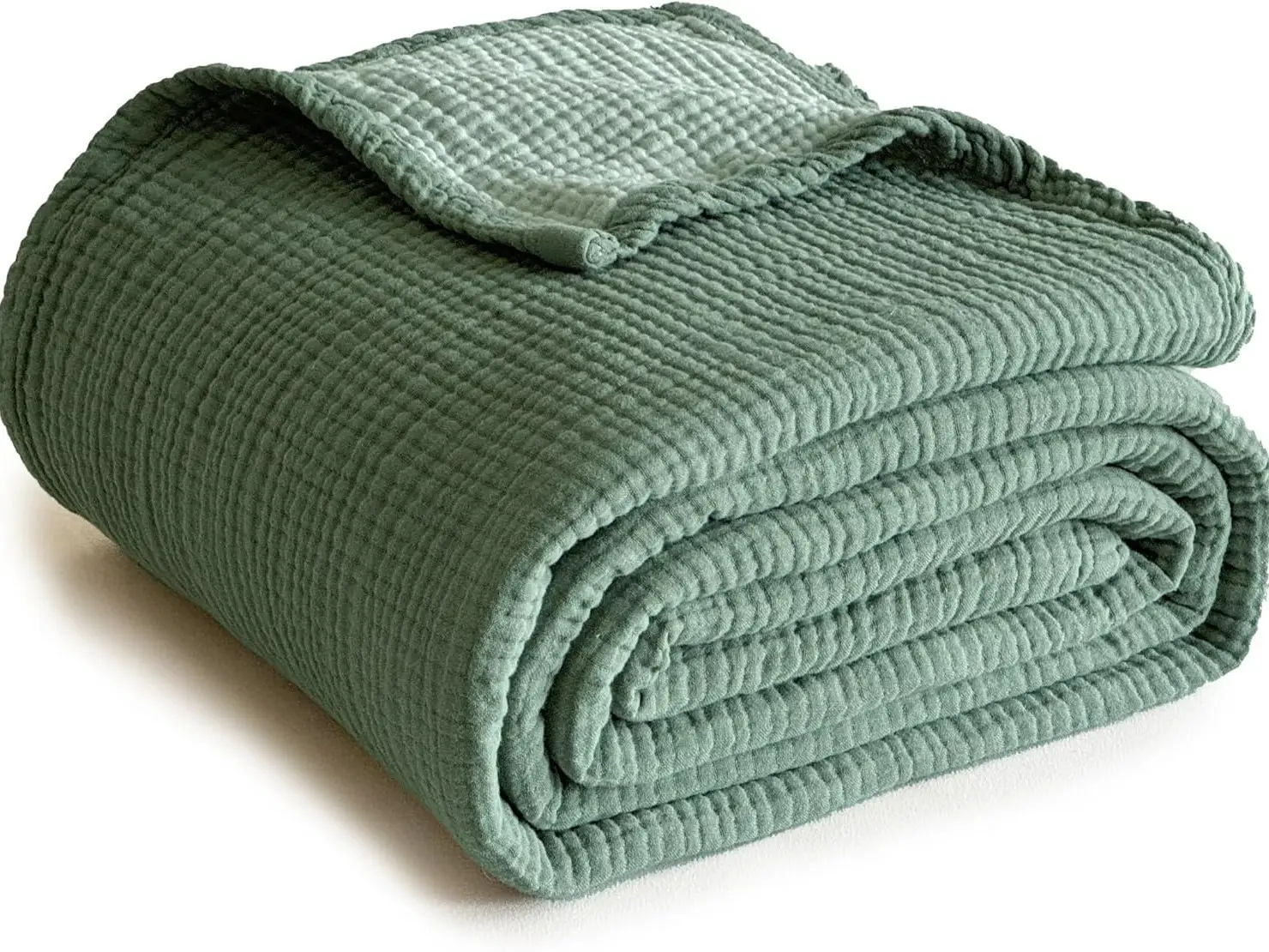 Simple&Opulence Cotton Muslin Blanket for Bed and Couch Soft Lightweight Breathable 4 Layering Gauze Blanket Home Décor for All-Season, memorial day