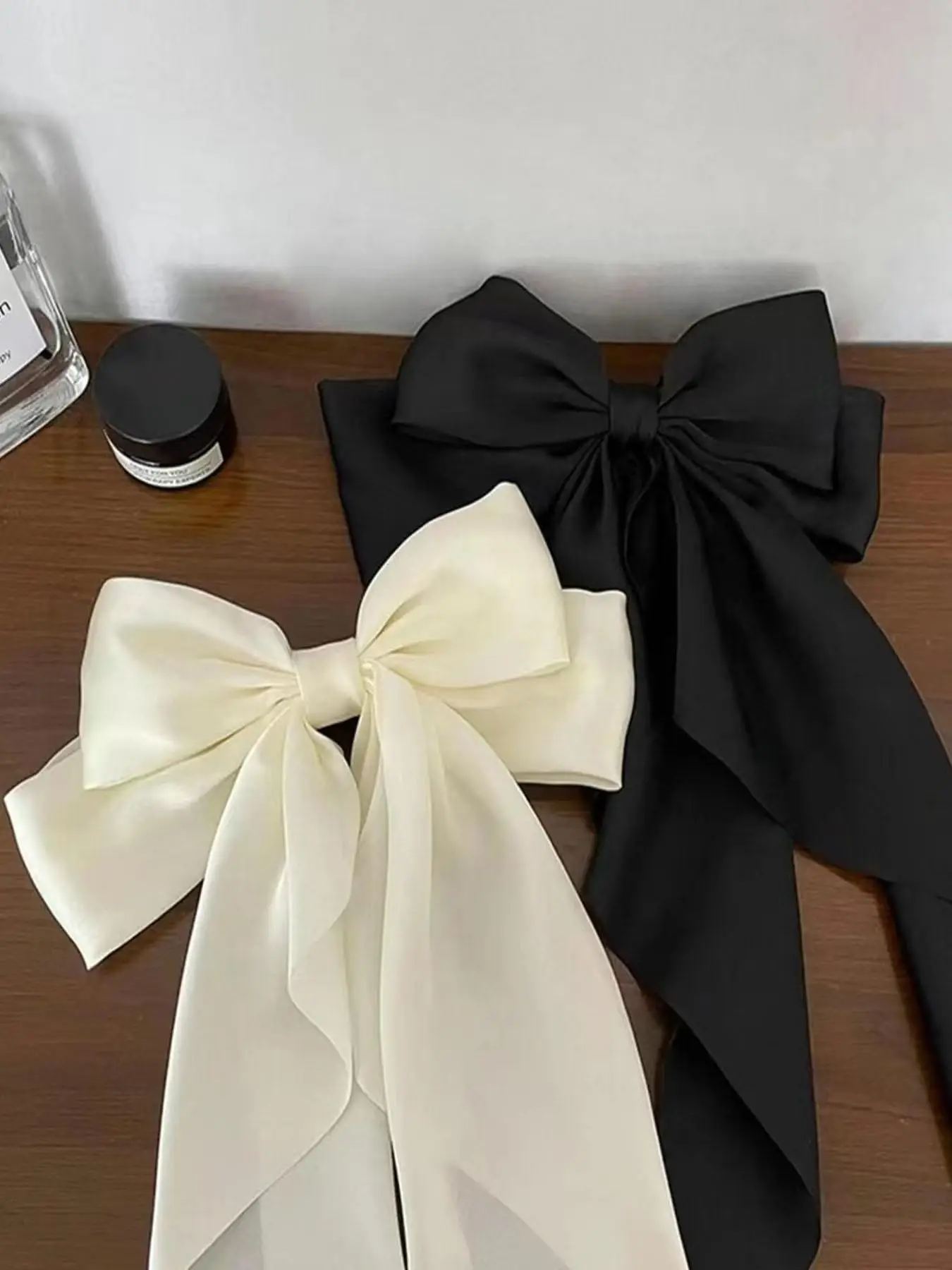 Cute Solid Color Bow Decor Hair Clips, 2 Counts/set Elegant Hair Clips for Women & Girls, Minimalist Fashion Hair Accessories for Party, Daily Hairsty
