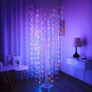 6FT Lighted Willow Tree | Artificial LED Weeping Willow Tree, perfect for home indoor string lights, holiday parties, weddings, birthdays, festivals, proposals, anniversaries, graduation season, Easter, and year-round seasonal decor for all 365 days.
