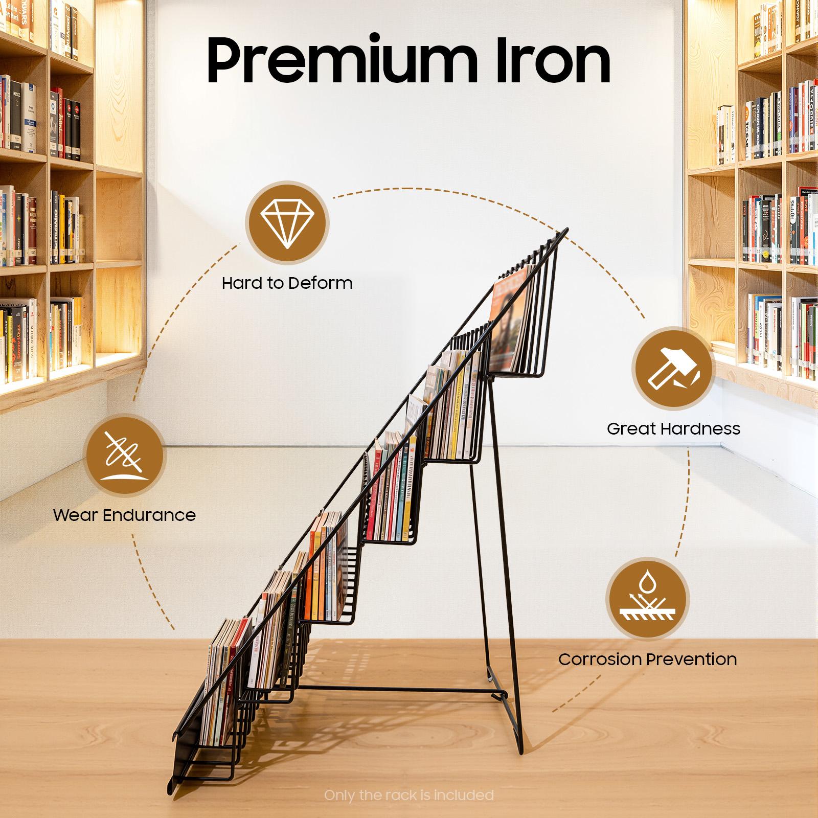 6 Tier Tabletop Book Rack 44lbs Capacity for Magazines Records Office Home 6 Tier Tabletop Book Rack 44lbs Capacity for Magazines Records Office Home