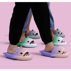 Gradient Shark Slippers Men's Home Bathroom Non-slip shoes
