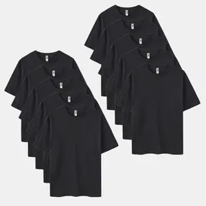 10-Pack all-black or all-white cotton T-shirts | Soft reathable essential daily wear items | Simple outfits, basic style for the street, must-have items for both men and women