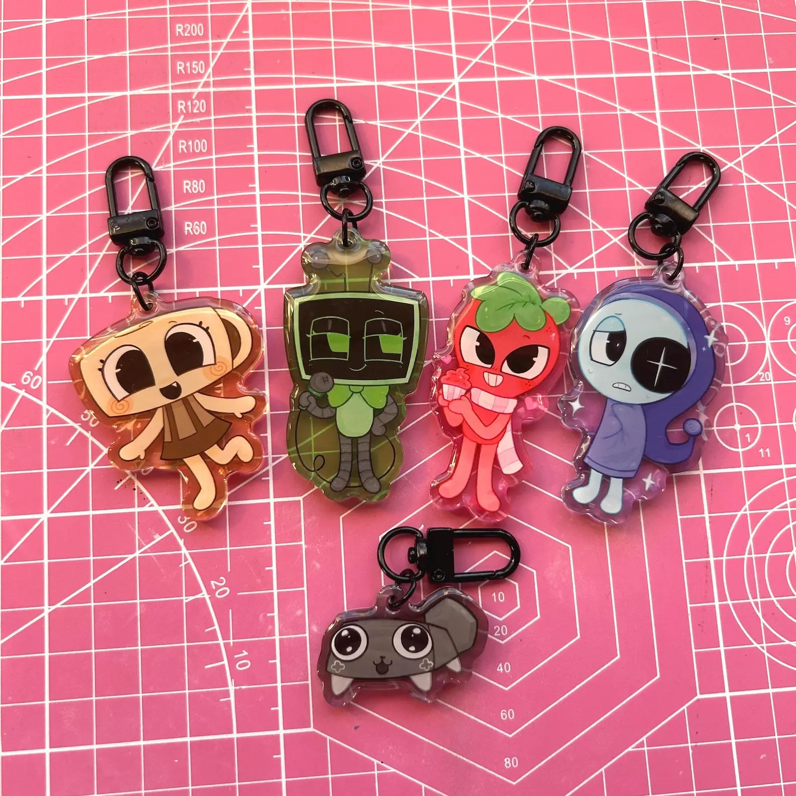 Dandy's World Acrylic Keychains – Featuring Main Toons Like Pebble