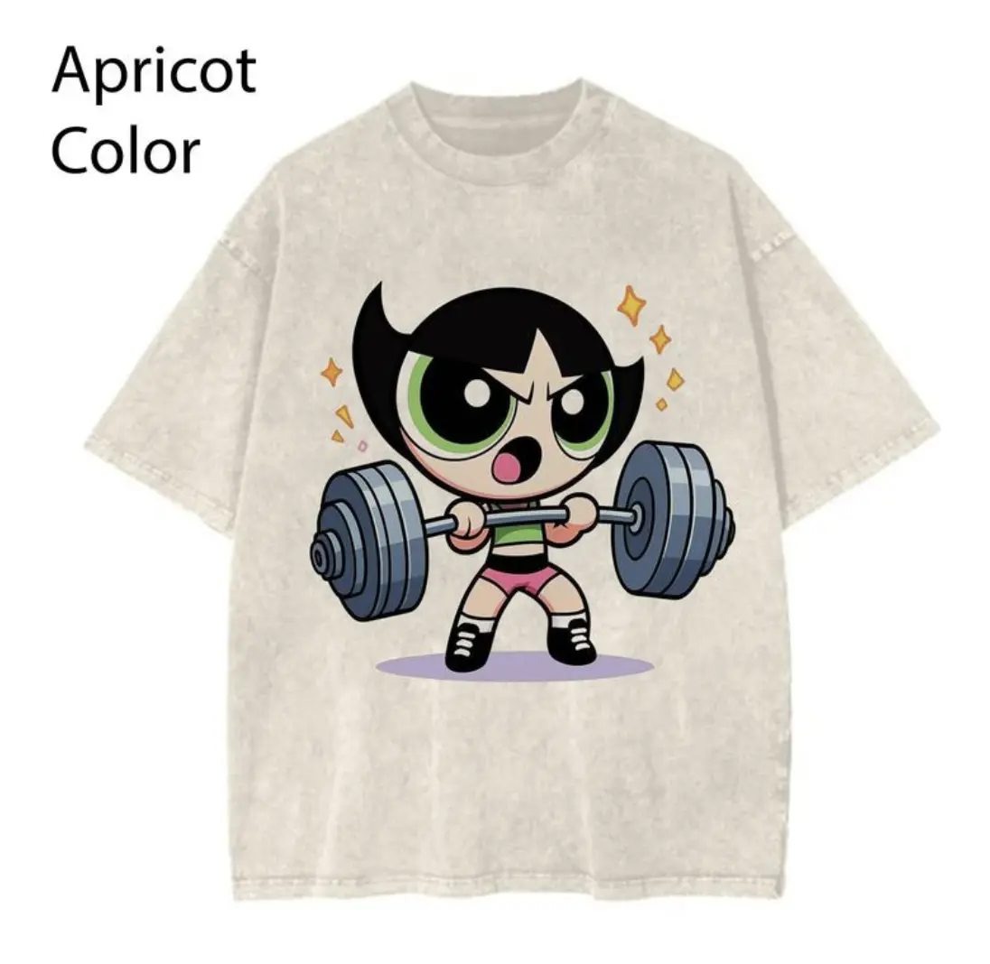 Cute #Powerpuf Strong Girl Gym Graphic 2025 Shirt, Gym Shirt, Graphic Gym Shirt, Vintage Washed Tee Contton, Gym Shirt Women, For Men, Ful Size