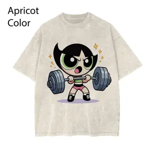 Cute #Powerpuf Strong Girl Gym Graphic 2025 Shirt, Gym Shirt, Graphic Gym Shirt, Vintage Washed Tee Contton, Gym Shirt Women, For Men, Ful Size