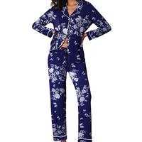 Floral47 - Navy With White