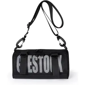 Geestock Mini Gym Bag for Women Small Crossbody Bags with Detachable Shoulder Strap, Compact Lightweight Yoga Bag for Quick Workout, Sport, Hiking & Daily Use (Black)