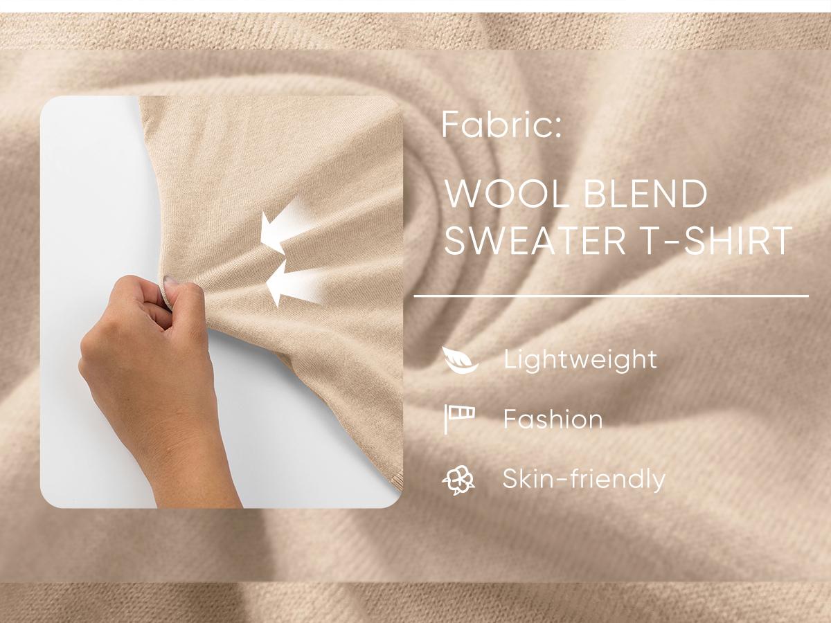 JMIERR Men's Wool Blend Short Sleeve V-Neck Sweater Soft Textured Knit Pullover for Business Casual Wear