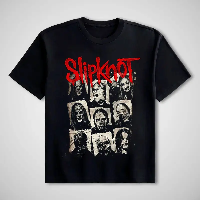 Women's T-shirt, Heavy Metal Masked Chaos Graphic Print, Casual Cotton Shortsleeve Round Neck Top, Tshirt