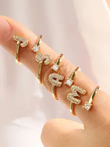 Fashion Bubble Letter Women's Adjustable Ring, Stackable Rings, Promise Ring, Casual Jewelry Accessory, Perfect for Anniversaries, Weddings, Parties