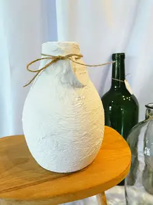 White Textured Pottery Vase