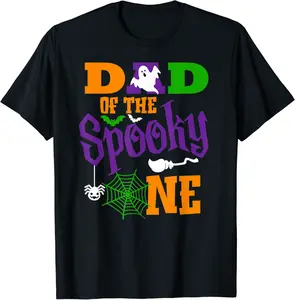 Dad Halloween 1st Birthday Matching Family Spooky One Boy T-Shirt - 21B0B9Z8VK4G