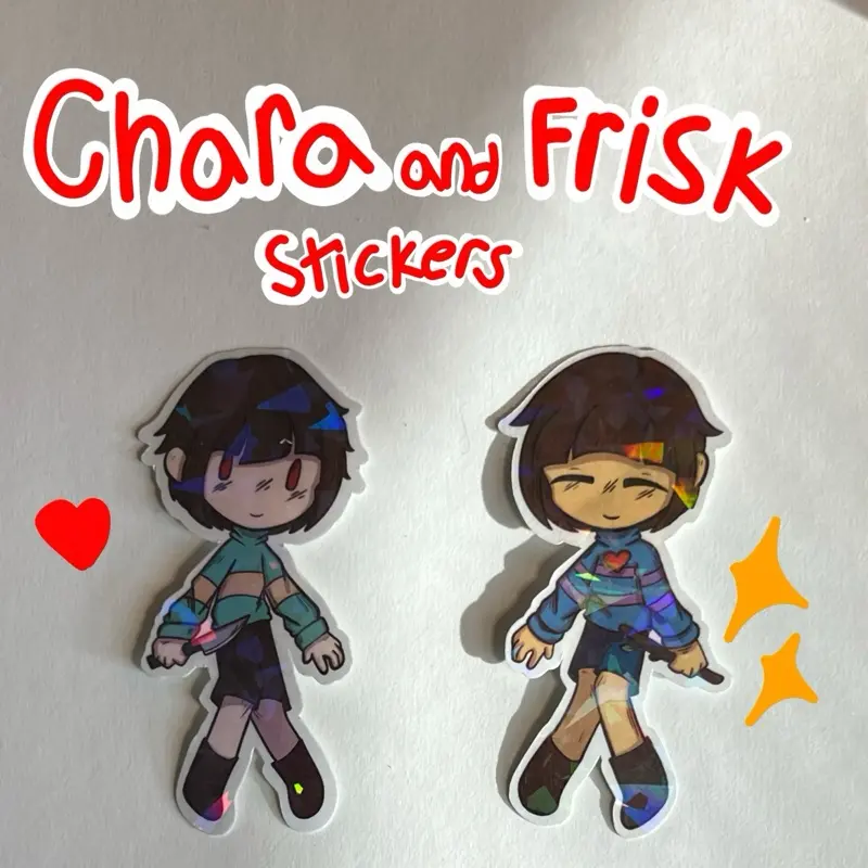 Chara and Frisk Stickers