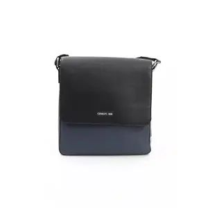 Cerruti 1881 Blue Leather Messenger Bag