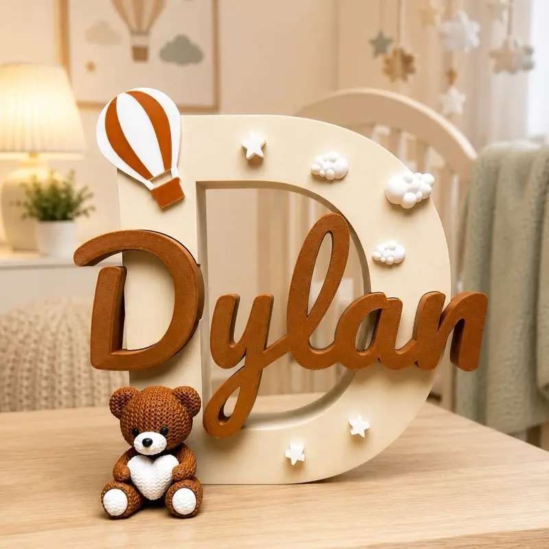 Personalized 3D Baby Name Sign | Custom Nursery Wall Decor | Baby Room Decor | Custom Baby Name Letter | Baby Shower Gift | Handmade Nursery Decoration