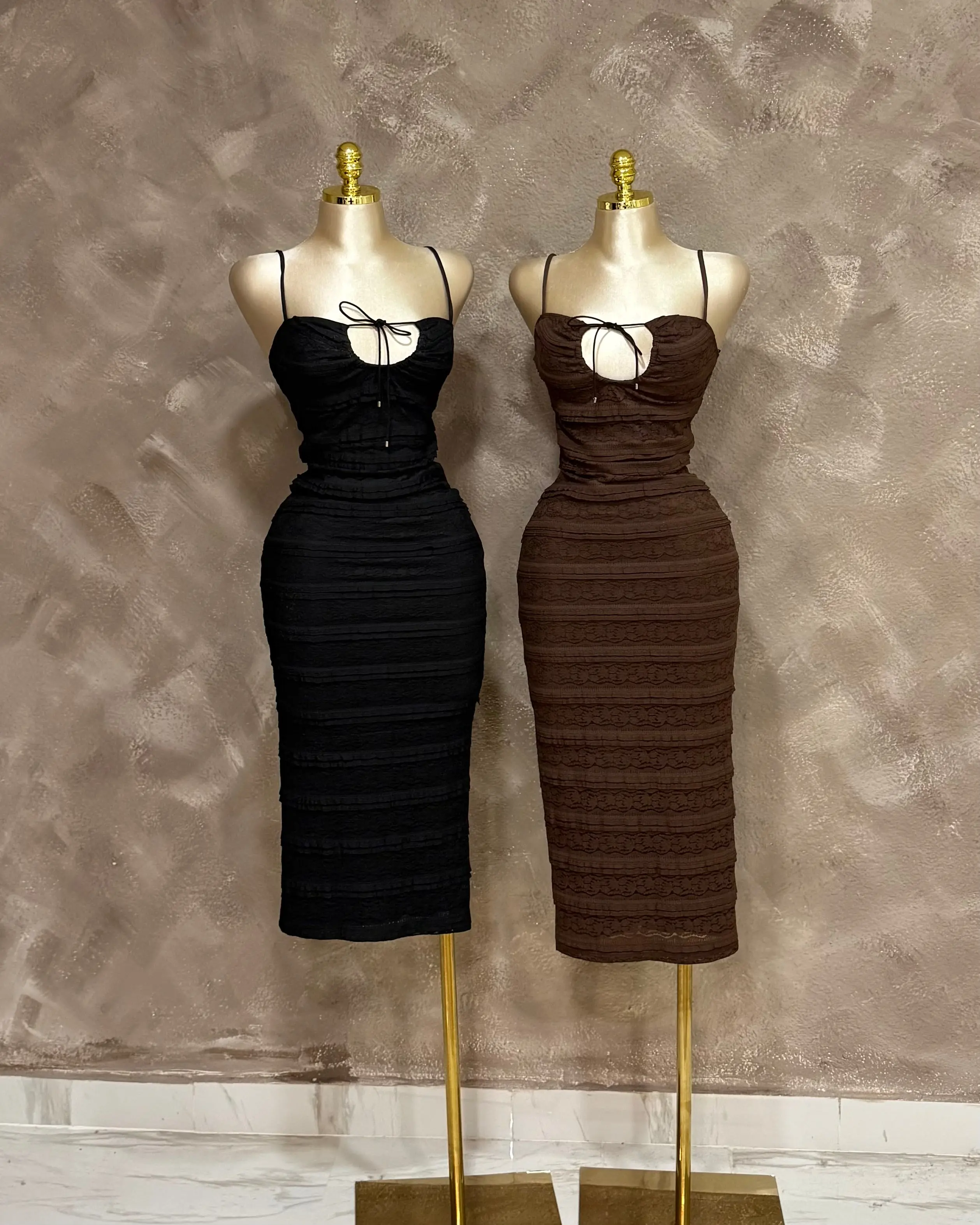 knee length dresses for ladies SUNDRY Henley Mini Dress