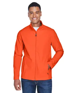 Men's Leader Soft Shell Zip Up Jacket Team 365 TT80 Sport Orange Size 2XL with Zip Pockets, Center Front Design, 9 oz/yd², 300 gsm, Casual Style - Menswear, Stylish