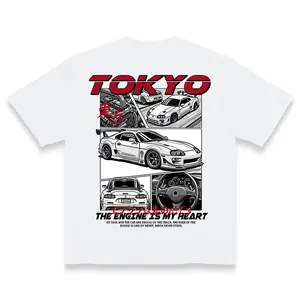 Tokyo JDM Drift Car Manga Graphic T Shirt Japanese Street Racing Tuner Unisex Tee 100% Cotton Car Lover Gift