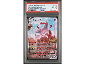 2021 Pokemon Sword and Shield Fusion Strike Secret Rare Espeon Vmax #270 PSA 8