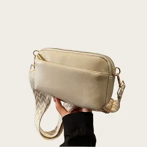 Mini Crossbody Bag For Women, Square Purse With Wide Shoulder Strap, Stylish PU Leather Shoulder Bag