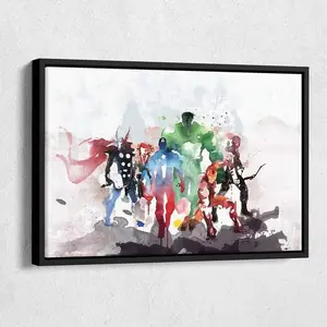 Avengers Watercolor Movie Poster Handmade Canvas Print Wall Art Decor