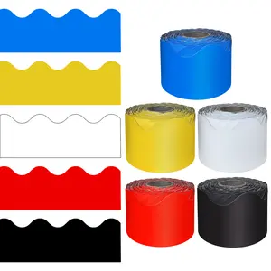 Carson Dellosa 65' Primary Color 5 Pack Rolled Scalloped Bulletin Board Border Set (5 Pack)