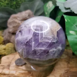 Polished Chevron Amethyst Sphere - 85mm!