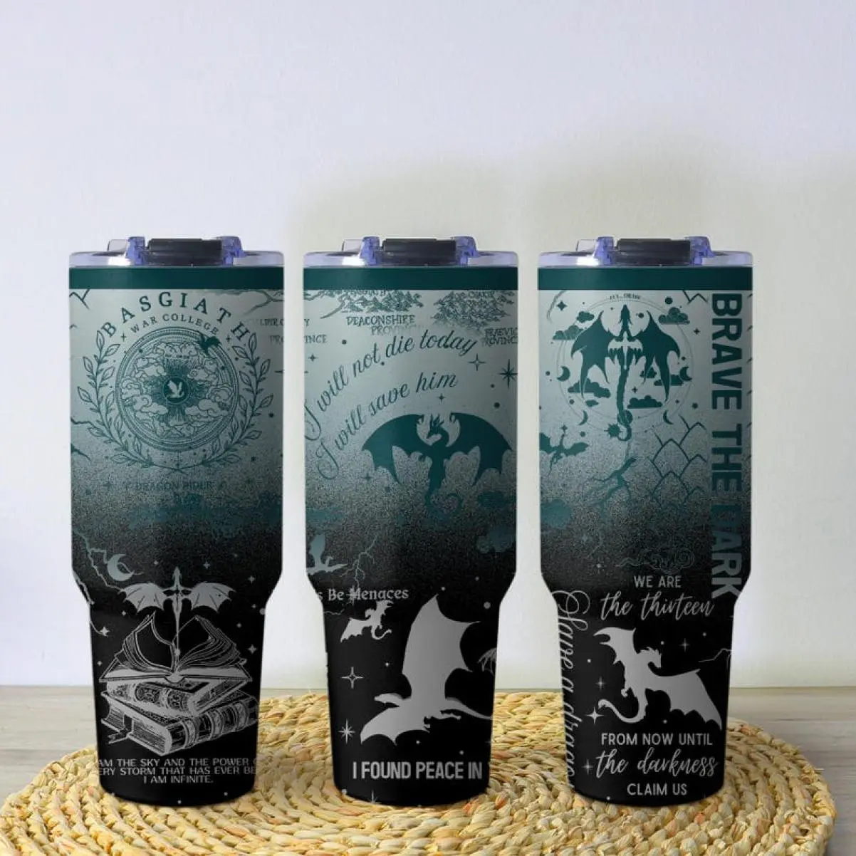 Basgiath War College Tumbler, Fourth Wing Mug, Fourth Wing Merch Gift, Bookish Coffee Tumbler, 20oz 40oz Insulated Christmas Cup
