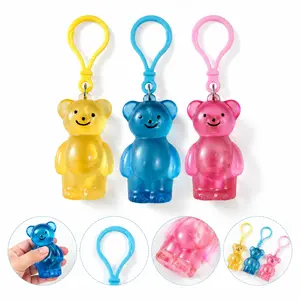 Cute Jelly Bear Keychain, Soft Squeeze Stress Relief Toy for Backpack, Handbag, School Bag, Office Desk, Travel, Party Favors & Gifts for Kids and Adults