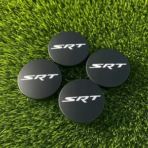 Matte Black SRT Wheel Center Caps – 63mm (Set of 4)