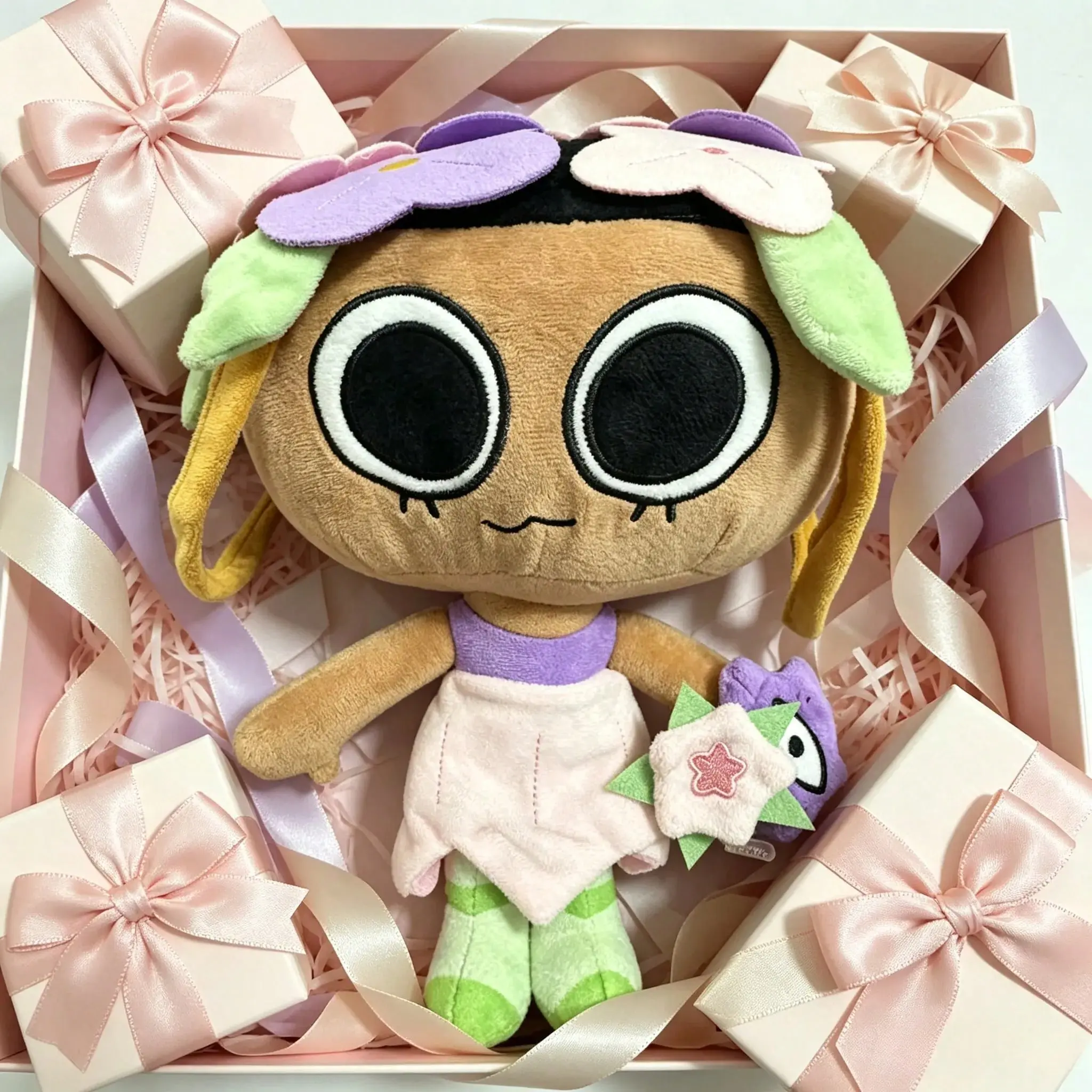 New Arrival 14 Inch Dandy's World Bassie Plush Toy Soft Stuffed Flower Basket Doll Game Peripheral Gift For Kids Fans