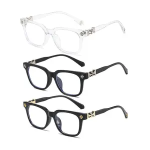 3PCS New Square Business Reading Glasses, Square Frame Eyeglasses, Unisex, Stylish Light Luxury Elegant Artsy Reading Glasses, Multiple Styles Available, Perfect Gift for Him, Ideal for Daand Computer Office Use