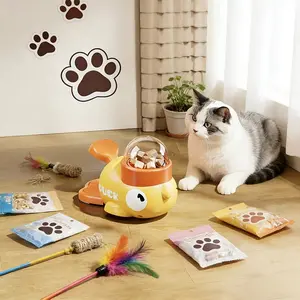 Duck Pet Intelligence Toy, Interactive Cat Feeding Toy, Durable Easy Clean, Transparent Lid Design, Indoor Outdoor Game & Training Tool