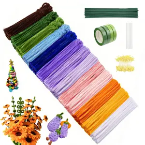 800pcs Bouquet Making Kit - 13 Colors, Flexible Chenille Craft Stems for Handmade Flowers, Gift for Birthday Wedding Anniversary - Creative Art Supplies for Adults