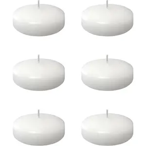 6 Pack 3 Inch White Floating Candles,3” Floating Candles Long Lasting Candles 10 Hours for Valentine's Day, Thanksgiving, Wedding,Christmas,New Year,Party & Pool Decoration