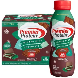 Premier Protein Shake, Winter Mint Chocolate, 30g Protein, Bottles, 12 Ct