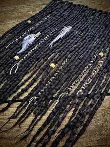 Ivory and Ebony Enchantress Half Set of Wool Locs READY TO SHIP