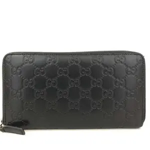 Pre-owned GUCCI other Small Leather Goods Ssima GG Logo Leather Organizer Zip Around Long Wallet 11647049933/370236