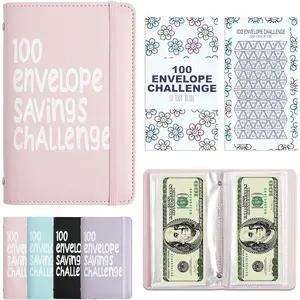 100 Days  Saving Challenge  Envelope Budgetstorage Book,  Saving Binder, Easy and Fun Way to Save $10,000 or $5,050, Saving Challenge Book with Family, , Bestie