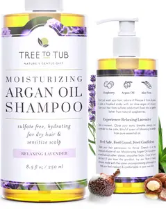 Tree to Tub Lavender Dry Hair Shampoo for Sensitive Scalp - Gentle Hydrating Dry Scalp Shampoo for Women & Men, Moisturizing Sulfate Free Shampoo w/Organic Argan Oil, Chamomile, All Natural Aloe Vera