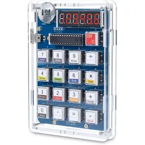 Soldering Practice Kit  6-Digit DIY Calculator Project Kit USB/Battery Powered Calculator Soldering Practice Kit with Resistance Value Measurement, Practical Electronics Projects for School Learning and Home Office Use